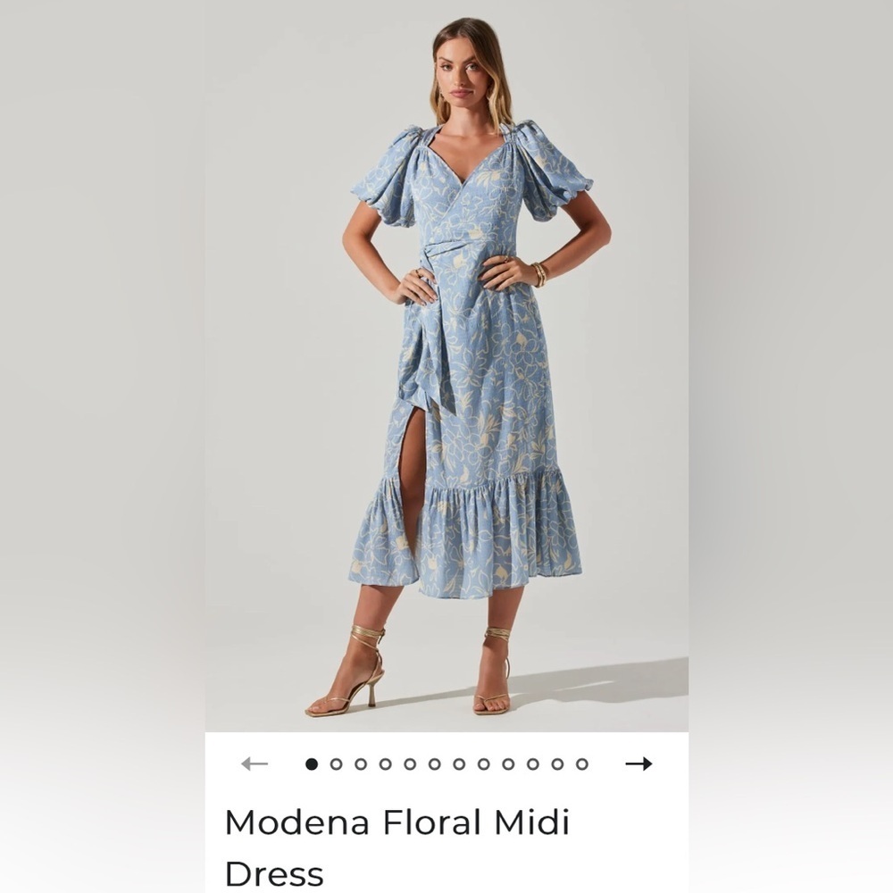 Modena Floral Midi Dress with Ruffle Hem